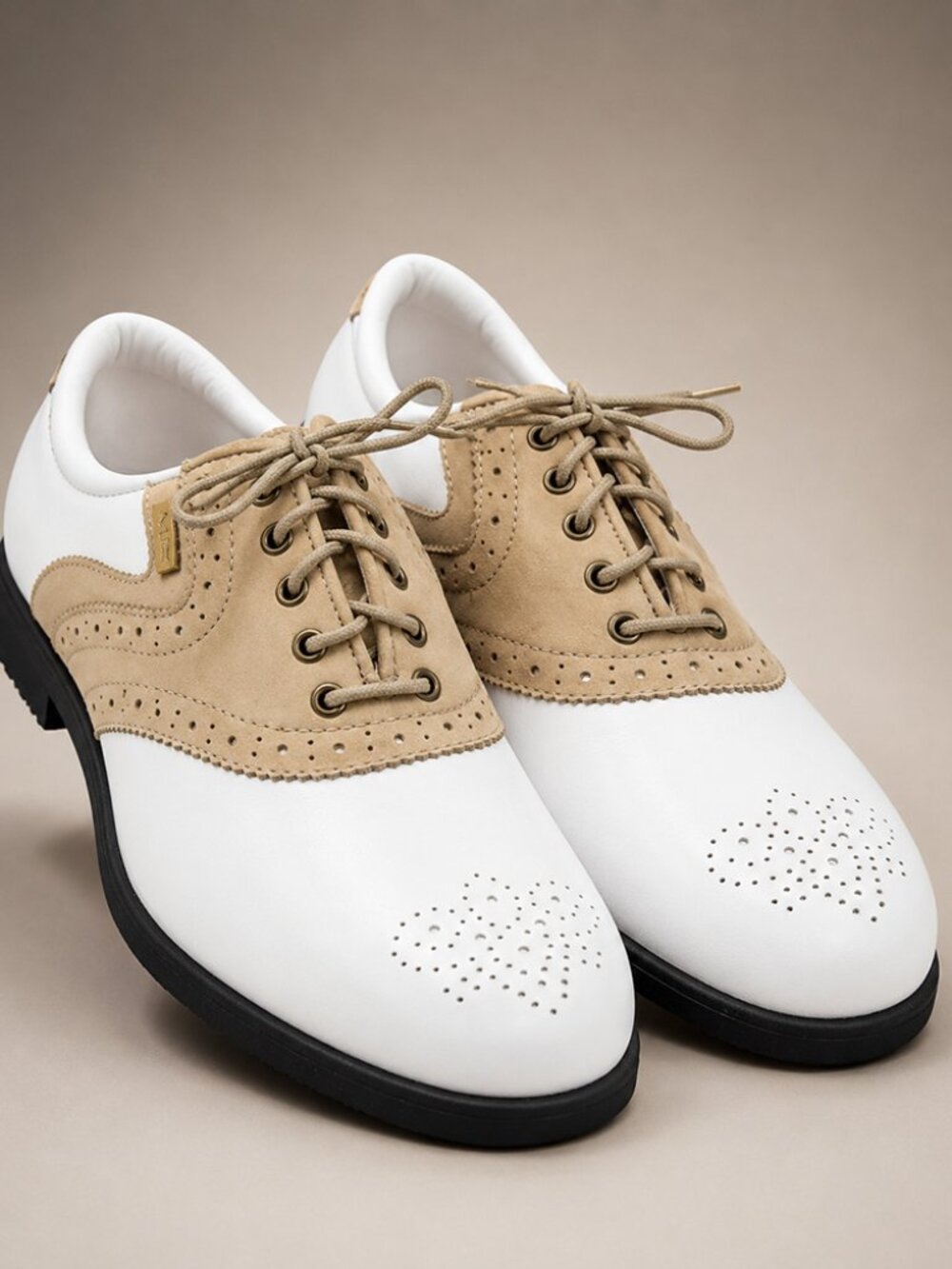 Mizuno Saddle Golf Shoes Size 7 Two-Tone Brogue Perforated Oxford